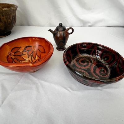 Assortment of Pottery Bowls & More, Includes Signed (DR-RG)
