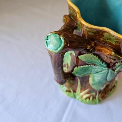 George Jones Majolica Chestnut Tree Pitcher (LR-JS)