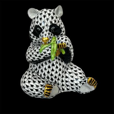 Herend Hand Painted Porcelain Panda Bear Figurine (LR-RG)