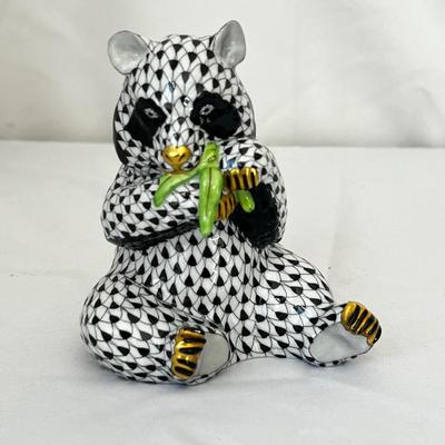 Herend Hand Painted Porcelain Panda Bear Figurine (LR-RG)