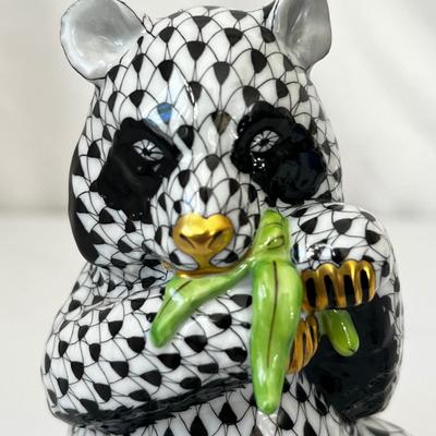 Herend Hand Painted Porcelain Panda Bear Figurine (LR-RG)