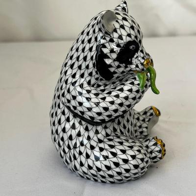 Herend Hand Painted Porcelain Panda Bear Figurine (LR-RG)