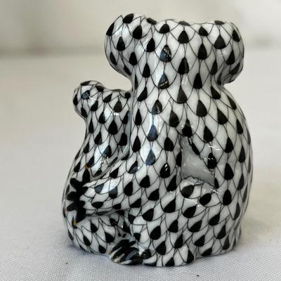 First Edition Herend Hand Painted Porcelain Koala Mother & Baby Figurine (LR-RG)