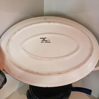 Cobalt Blue Soup Bowl/Ladle and Sunflower Platter (KN-KD)