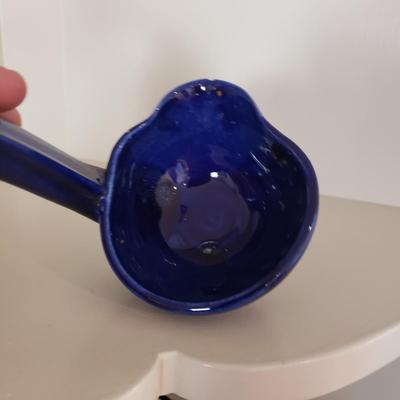 Cobalt Blue Soup Bowl/Ladle and Sunflower Platter (KN-KD)