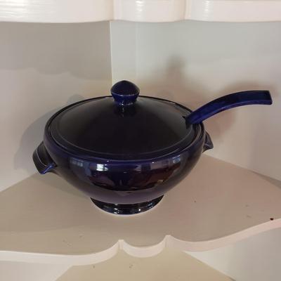 Cobalt Blue Soup Bowl/Ladle and Sunflower Platter (KN-KD)