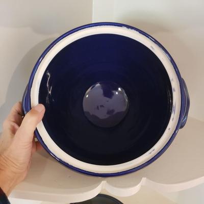Cobalt Blue Soup Bowl/Ladle and Sunflower Platter (KN-KD)