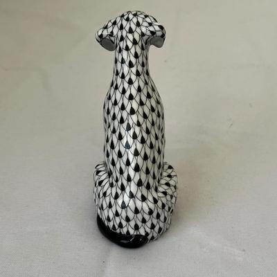 Hand Painted Herend First Edition Porcelain Seated Dog Figurine (LR-RG)