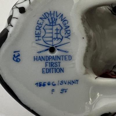 Hand Painted Herend First Edition Porcelain Seated Dog Figurine (LR-RG)