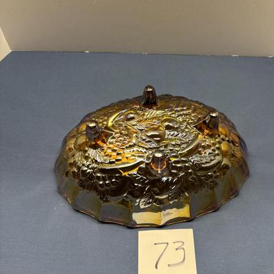 Carnival Glass Footed Bowl
