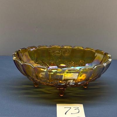 Carnival Glass Footed Bowl