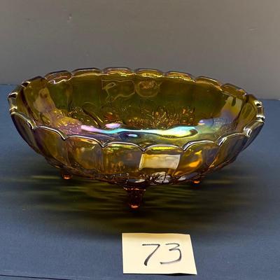 Carnival Glass Footed Bowl
