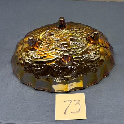 Carnival Glass Footed Bowl