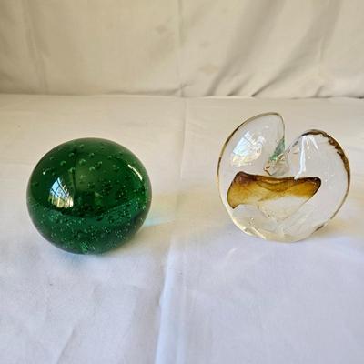 Pair of Glass Paperweights (LR-JS)