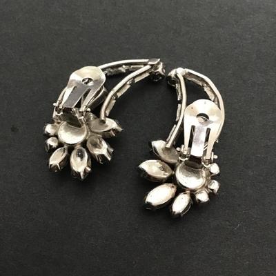 Sale Photo Thumbnail #104: Silvertone and rhinestone clip on earrings please see attached photos