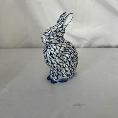 Hand Painted Porcelain Bunny & Fish Andrea By Sadek (LR-RG)