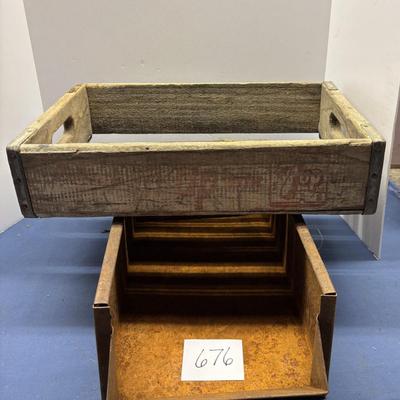 Vintage Rusty Sluice Box and Vintage 7-up Crate