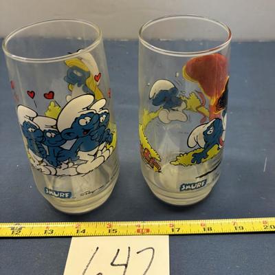 Vintage Smurf Collector Glasses