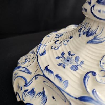 German Porcelain 'Blue Onion' Pattern Candelabras (LR-JS)