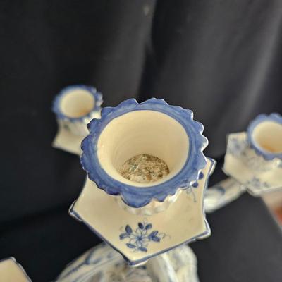 German Porcelain 'Blue Onion' Pattern Candelabras (LR-JS)