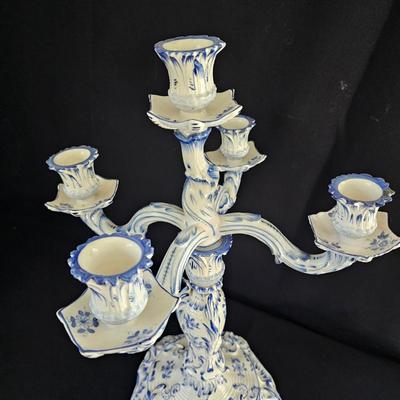 German Porcelain 'Blue Onion' Pattern Candelabras (LR-JS)
