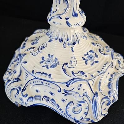 German Porcelain 'Blue Onion' Pattern Candelabras (LR-JS)