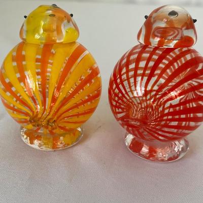 Pair of Art Glass Bird Figurines (LR-RG)