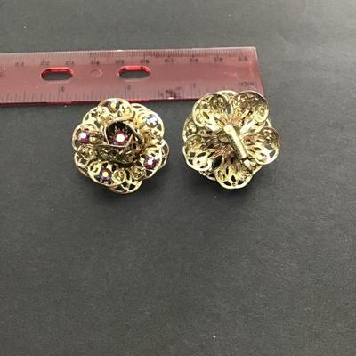 Sale Photo Thumbnail #147: Vintage Sarah Coventry clip on earrings with AB rhinestones. Please see attached photos.