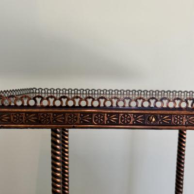 Ornate Metal & Glass Plant Stand (LR-SF)