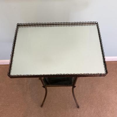 Ornate Metal & Glass Plant Stand (LR-SF)