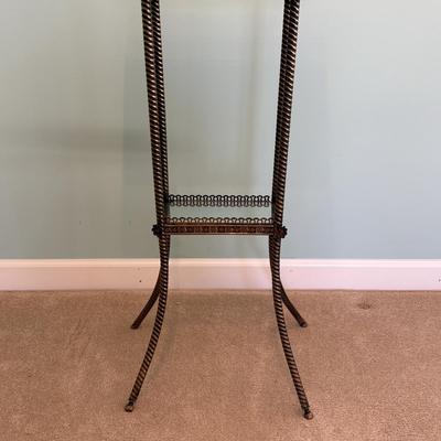 Ornate Metal & Glass Plant Stand (LR-SF)