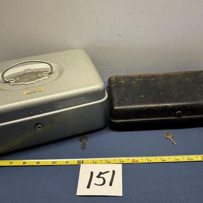 Vintage Metal Boxes with Keys