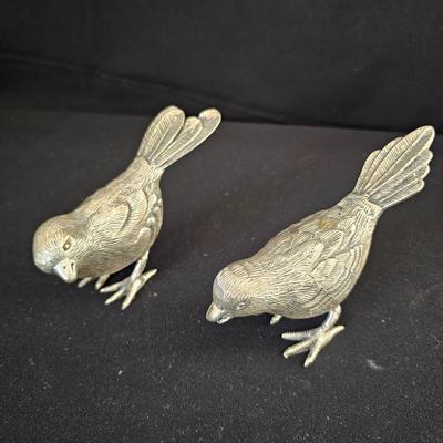 Pair of Brass Song Bird Statuettes (LR-JS)
