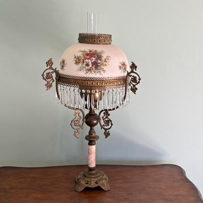 Vintage Duplex Parlor Oil Lamp (LR-SF)