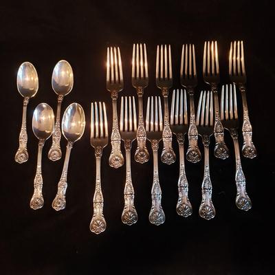 Gorham ‘King George’ Sterling Silver Spoons & Forks (KN-KD)