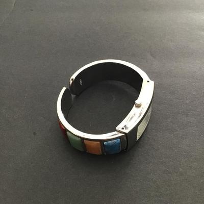 Sale Photo Thumbnail #222: Women’s silver tone, multicolor cuff, bangle, watch please see attached photos needs new battery