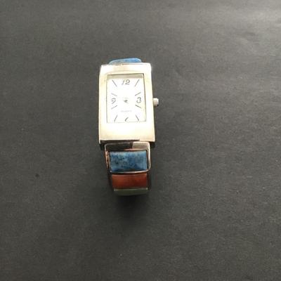 Sale Photo Thumbnail #220: Women’s silver tone, multicolor cuff, bangle, watch please see attached photos needs new battery