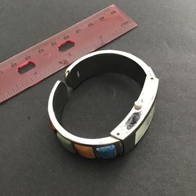 Sale Photo Thumbnail #224: Women’s silver tone, multicolor cuff, bangle, watch please see attached photos needs new battery