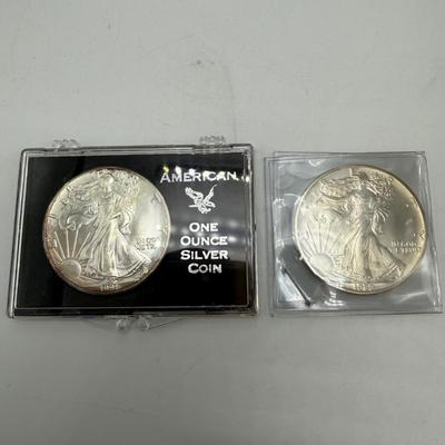 Two One-Troy Ounce Silver Eagle Dollars (ST-SS)