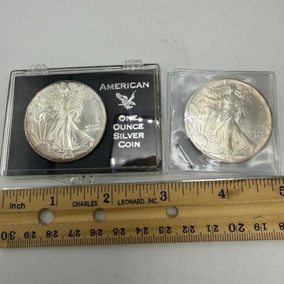 Two One-Troy Ounce Silver Eagle Dollars (ST-SS)