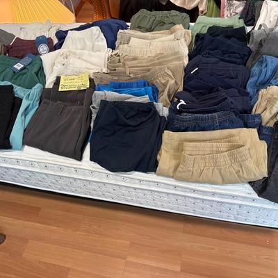 Sale Photo Thumbnail #12: Selection of women’s pull on pants, larger size sizes, including sweats, crops, new dress pants and short shorts.
