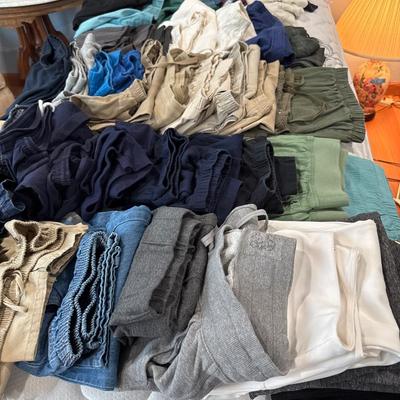 Sale Photo Thumbnail #17: Selection of women’s pull on pants, larger size sizes, including sweats, crops, new dress pants and short shorts.