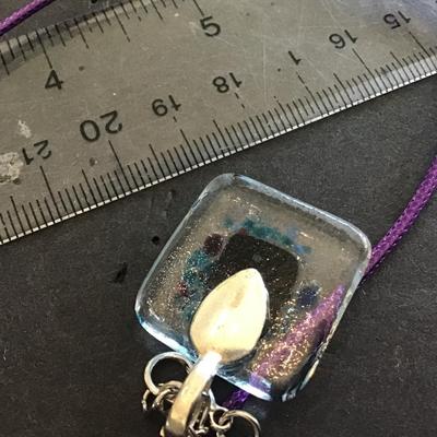 Glass Pendant With Cord Chain