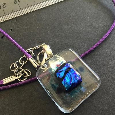 Glass Pendant With Cord Chain