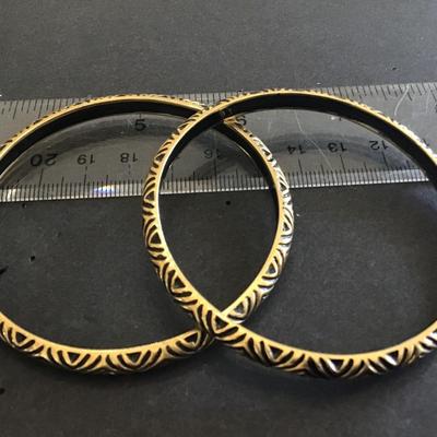 Enamel Gold Tone Bangles