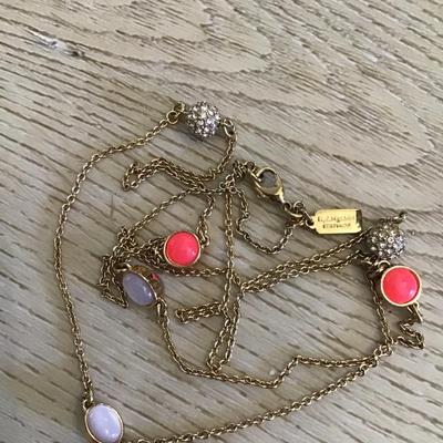 Beautiful, Kate Spade, rhinestone coral enamel necklace very beautiful. Very nice.