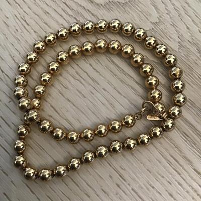 Vintage Monet, gold tone, metal bead choker excellent condition