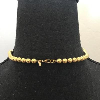 Vintage Monet, gold tone, metal bead choker excellent condition