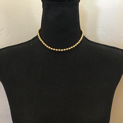Vintage Monet, gold tone, metal bead choker excellent condition