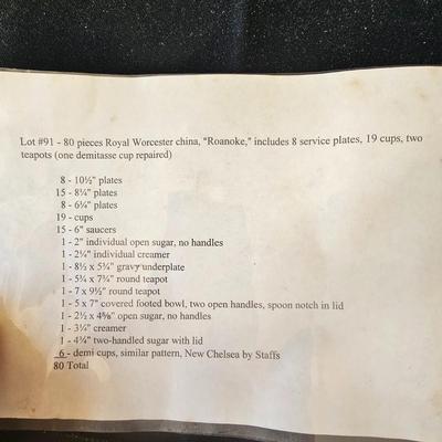 Set of Royal Worcester 'Roanoke' China & More (LR-JS)